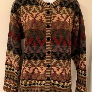 Vintage Maggie Smith wool cotton chenille cardigan